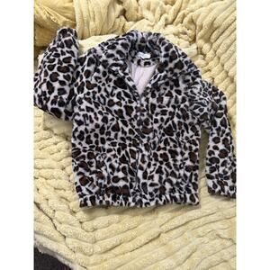 Women’s Wishlist Faux Fur Soft Cheetah Leopard Animal Print Coat Jacket Medium